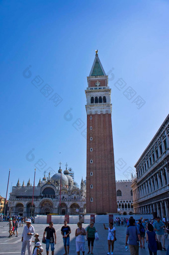 威尼斯三马可广场城市视图意大利欧洲