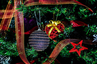 圣诞节挂装饰冷杉树装饰圣诞节树冷杉分支圣诞节装饰物装饰