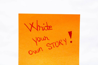 写故事笔迹文本关闭孤立的黄色的纸复制空间