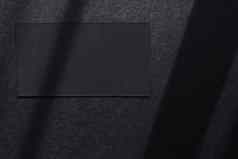 黑色的业务卡黑暗平铺背景阳光阴影奢侈品品牌平躺品牌身份设计模型