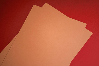 米色论文红色的背景办公室文具平铺奢侈品品牌平躺品牌身份设计模型