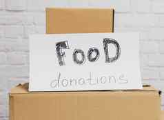 堆栈纸板盒子白色表纸登记食物捐赠