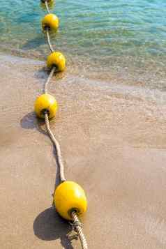 浮动浮标绳子分区域海滩