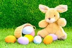 兔子玩具复活节鸡蛋篮子