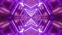 插图隧道霓虹灯紫色的照明
