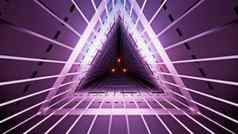 三角形紫色的隧道霓虹灯照明插图