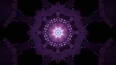 未来主义的紫色的几何霓虹灯照明插图