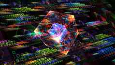 量子电脑核心未来主义的技术数字层维全息过程