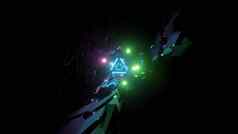 三角形隧道霓虹灯光插图