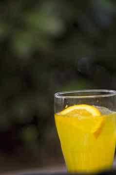 橙色苏打水水晶玻璃一块自然橙色