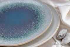 详细的陶瓷盘子印花棉布的陶瓷餐具