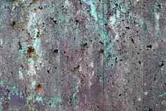 详细的视图色彩斑斓的岁的混凝土墙fronm现代hostorical建筑裂缝很多结构