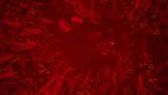 红色的血细胞动脉人类身体飞行血船生物呈现