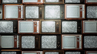 古董电视建筑电视复古的电视可怜的信号接待电视表格呈现