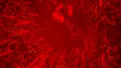 红色的血细胞动脉人类身体飞行血船生物呈现