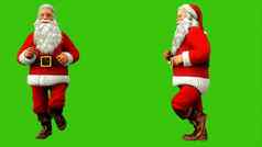 圣诞老人老人运行加速度绿色屏幕圣诞节呈现