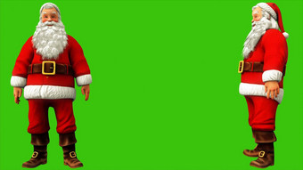 快乐的圣诞老人老人叹了<strong>口气</strong>耸了耸肩绿色屏幕圣诞节呈现