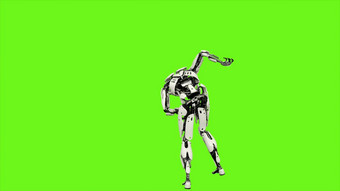 机器人安卓显示战斗技能现实的运动绿色屏幕呈现