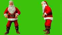 圣诞老人老人坐着跳推绿色屏幕圣诞节呈现