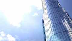 业务建筑摩天大楼蓝色的天空摩天大楼现代体系结构呈现