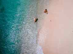 playa卡尔基库拉索岛热带岛加勒比海空中视图海滩playa卡尔基西方一边库拉索岛加勒比荷兰安的列斯群岛