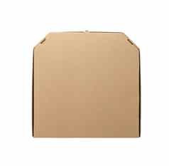 关闭纸板棕色（的）广场盒子孤立的白色背景