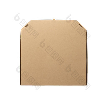 关闭纸板棕色（的）广场盒子孤立的白色背景