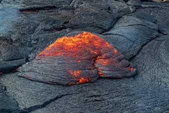 特写镜头<strong>岩浆</strong>佛格拉达尔山<strong>火山火山</strong>喷发冰岛