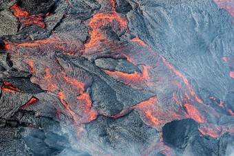 特写镜头<strong>岩浆</strong>佛格拉达尔山火山火山<strong>喷发</strong>冰岛