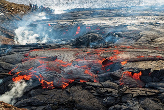 岩浆佛格拉达尔山火山火山喷发冰岛