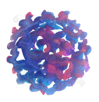 色彩斑斓的水彩球摘要徒手画的画蓝色的紫罗兰色的紫色的红色的绘画