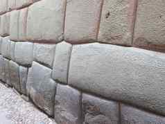 还墙使自然火山石头库斯科秘鲁