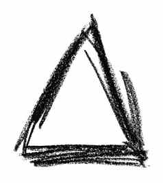 三角形形状使黑色的柔和的蜡笔