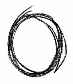 圆形状使黑色的柔和的蜡笔