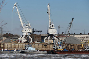 河港口特殊的设备水运输港口港口起重机沙子矿业