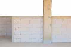 砖墙室内建设装饰建筑网站孤立的白色背景剪裁路径