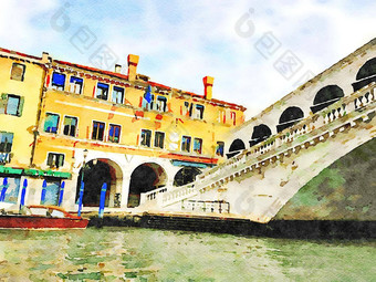 一瞥著名的威尼斯桥<strong>大运</strong>河