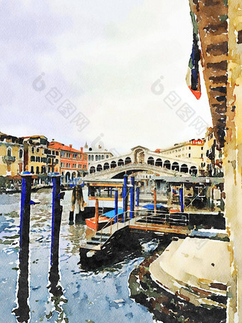 一瞥著名的桥中心<strong>威尼斯</strong>