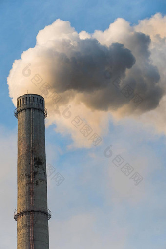 吸烟工厂烟囱排放<strong>环境</strong>问题<strong>环境</strong>空气污染气候改变生态全球气候变暖天空烟雾缭绕的有毒物质烟尘工厂