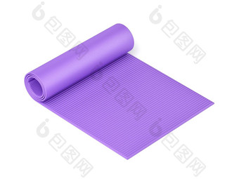 紫色的一半滚瑜伽席