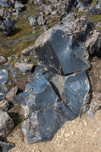 火山玻璃岩石黑曜石发现熔岩字段形成聚合<strong>岩浆</strong>火山火山喷发流纹岩硅冰岛