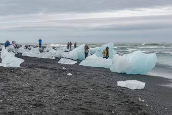 <strong>旅游活动</strong>冰川环礁湖杰古沙龙冰隆冰山冰岛夏天