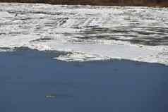 伏尔加河春天冰河水冰
