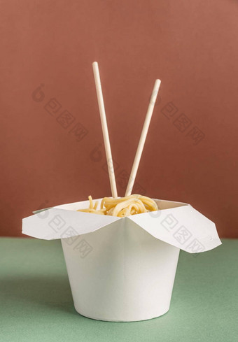 打开锅纸盒子面条筷子模拟设计