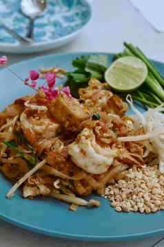 帕德泰国搅拌炸面条虾烤