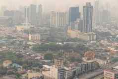 空中视图灰尘曼谷城市完整的有害的灰尘坏空气污染