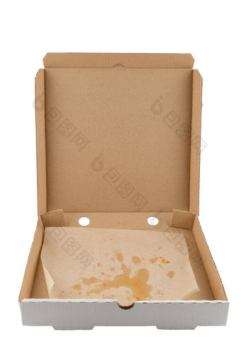 空吃<strong>披萨</strong>盒子孤立的白色背景