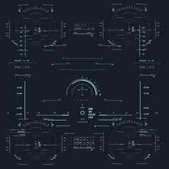 未来主义的蓝色的虚拟图形触摸用户接口