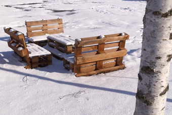 雪户外家具使木托盘