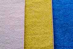 纺织桩垫颜色前面视图在室内水平拍摄